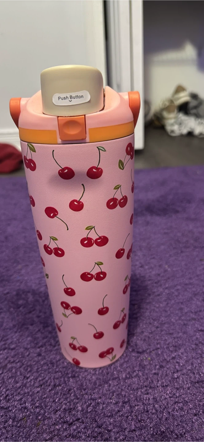 Cherry Print Insulated Water Bottle owala