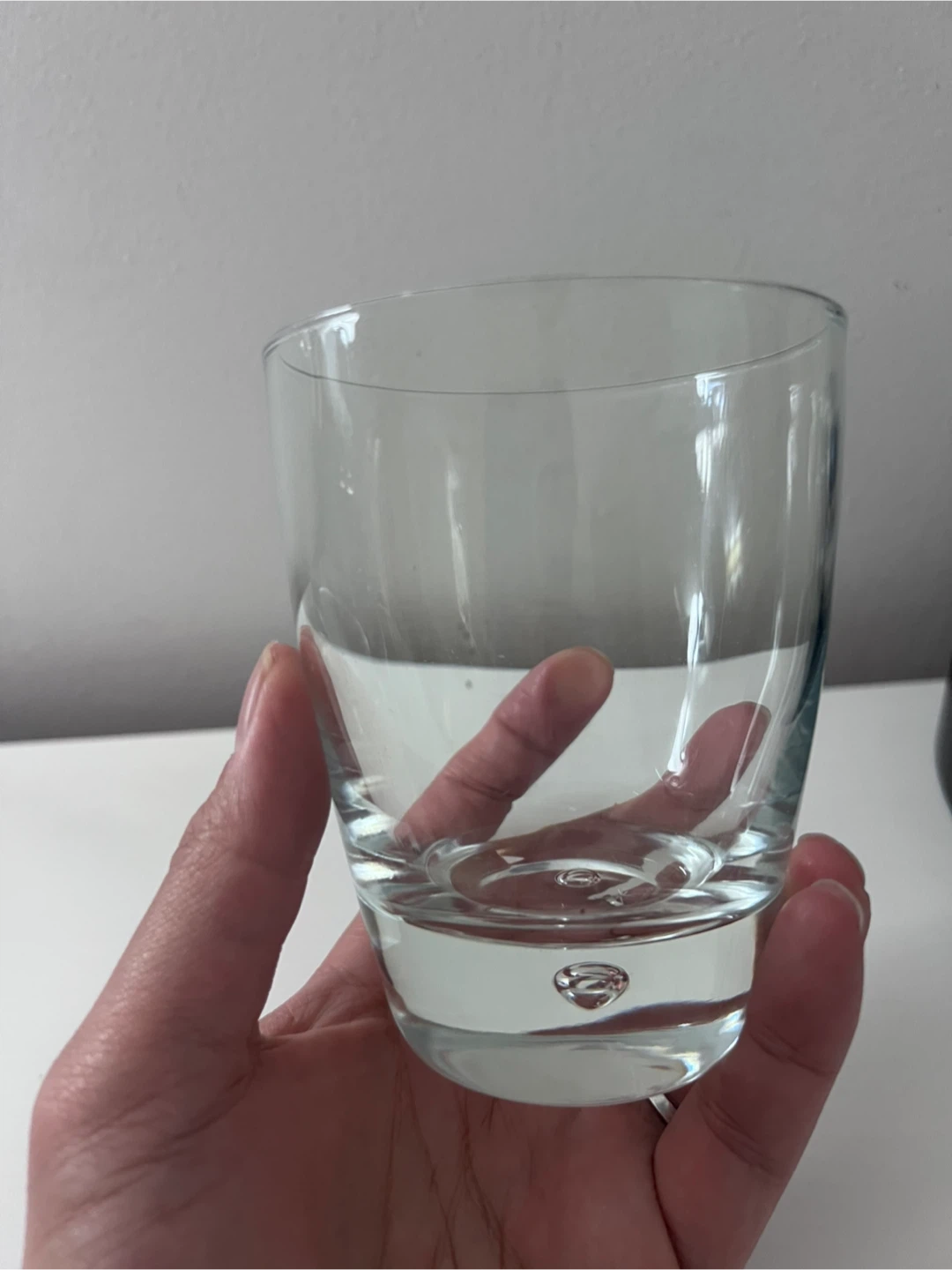 Clear Glass Cup with Bubble Detail - photo 2