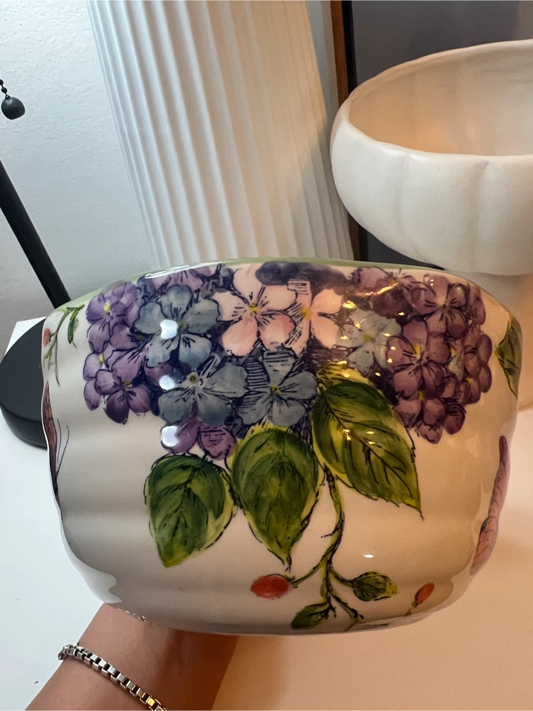 Floral and Butterfly Ceramic Bowl - photo 2