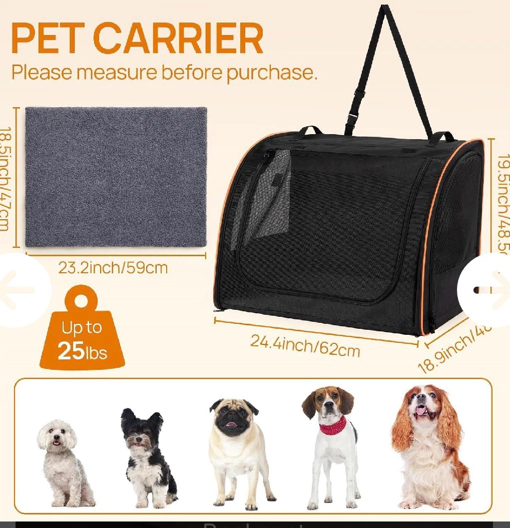 Dog Car Seat: Enclosed Pet Carrier Backseat - photo 2