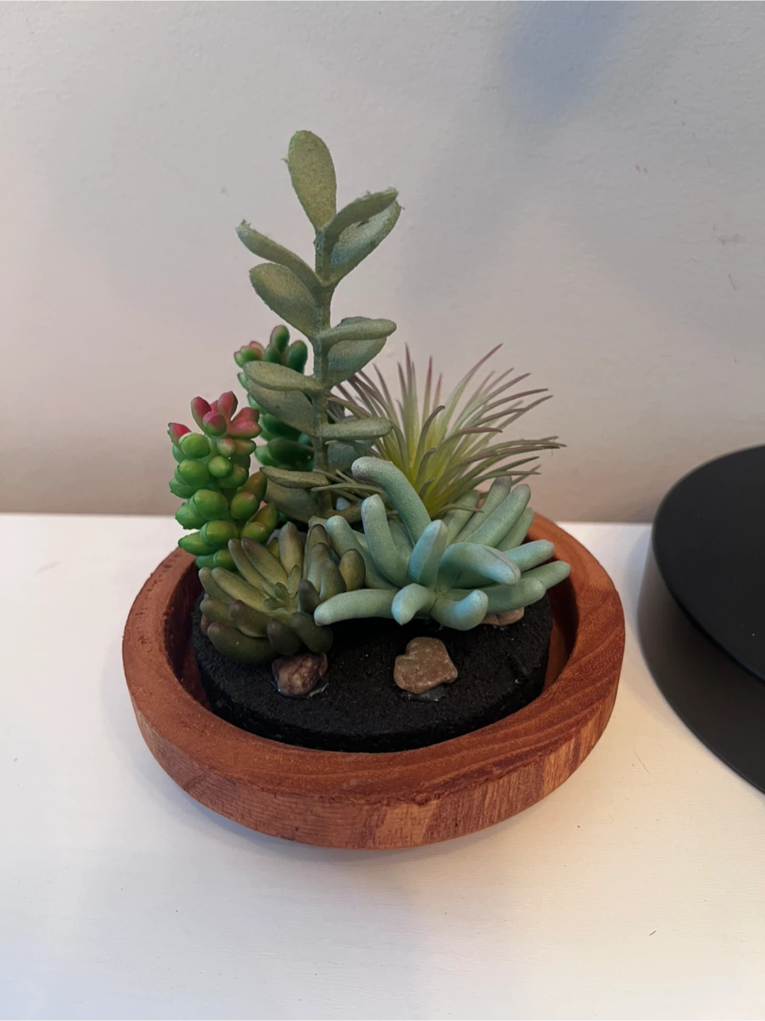 Artificial Succulent Arrangement in Wood Base - photo 2