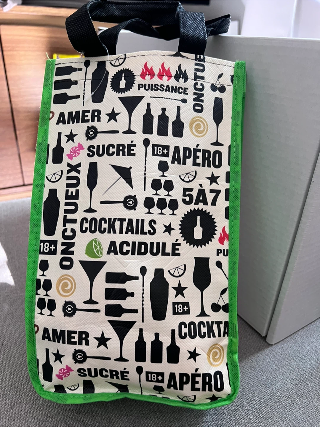 Cocktail Themed Reusable Tote Bag