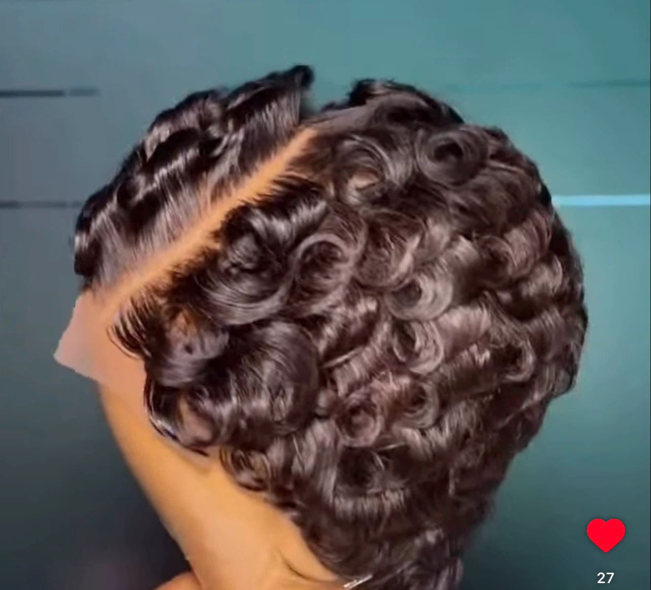 Short Curly Finger Wave Lace Front Wig