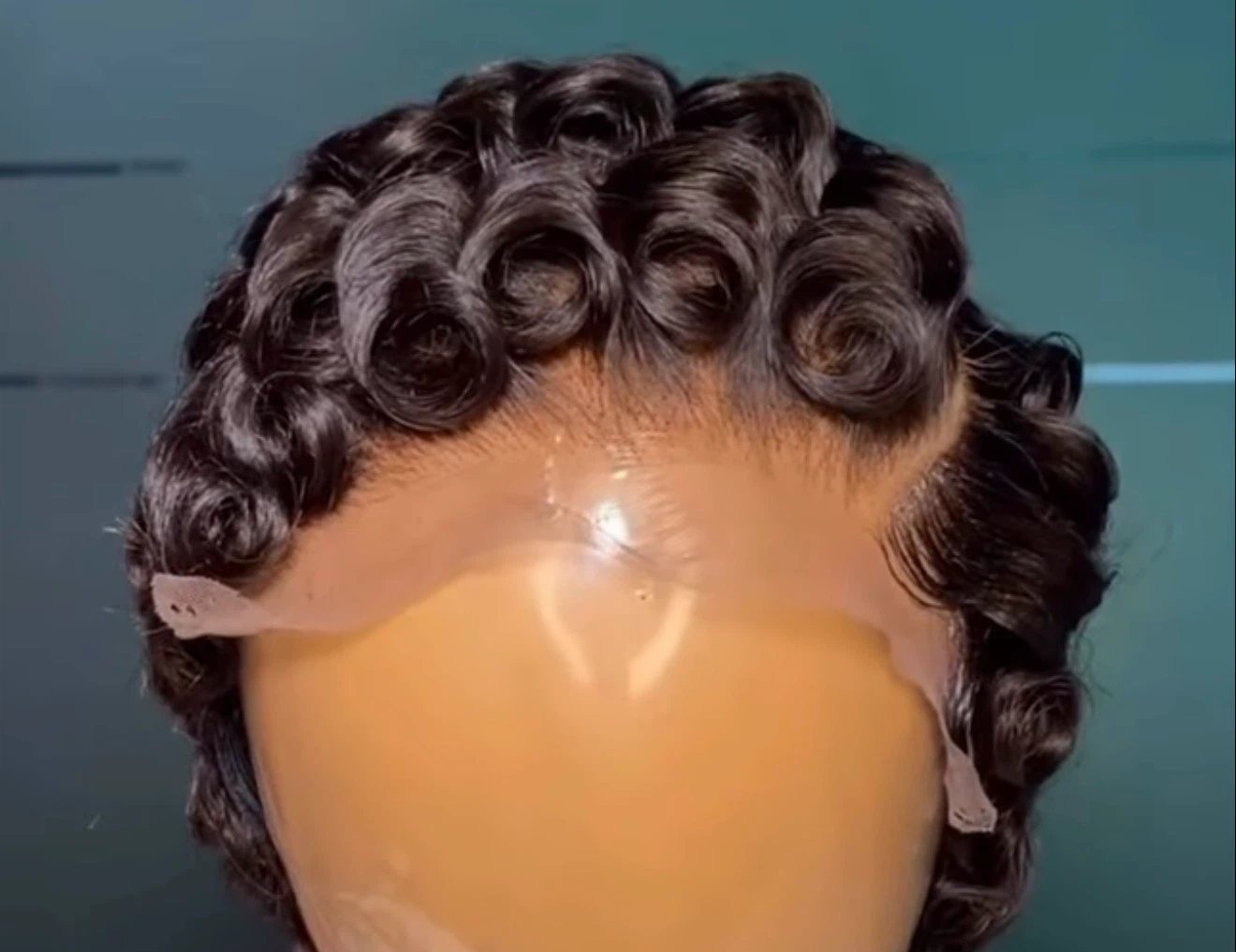 Short Curly Finger Wave Lace Front Wig - photo 2