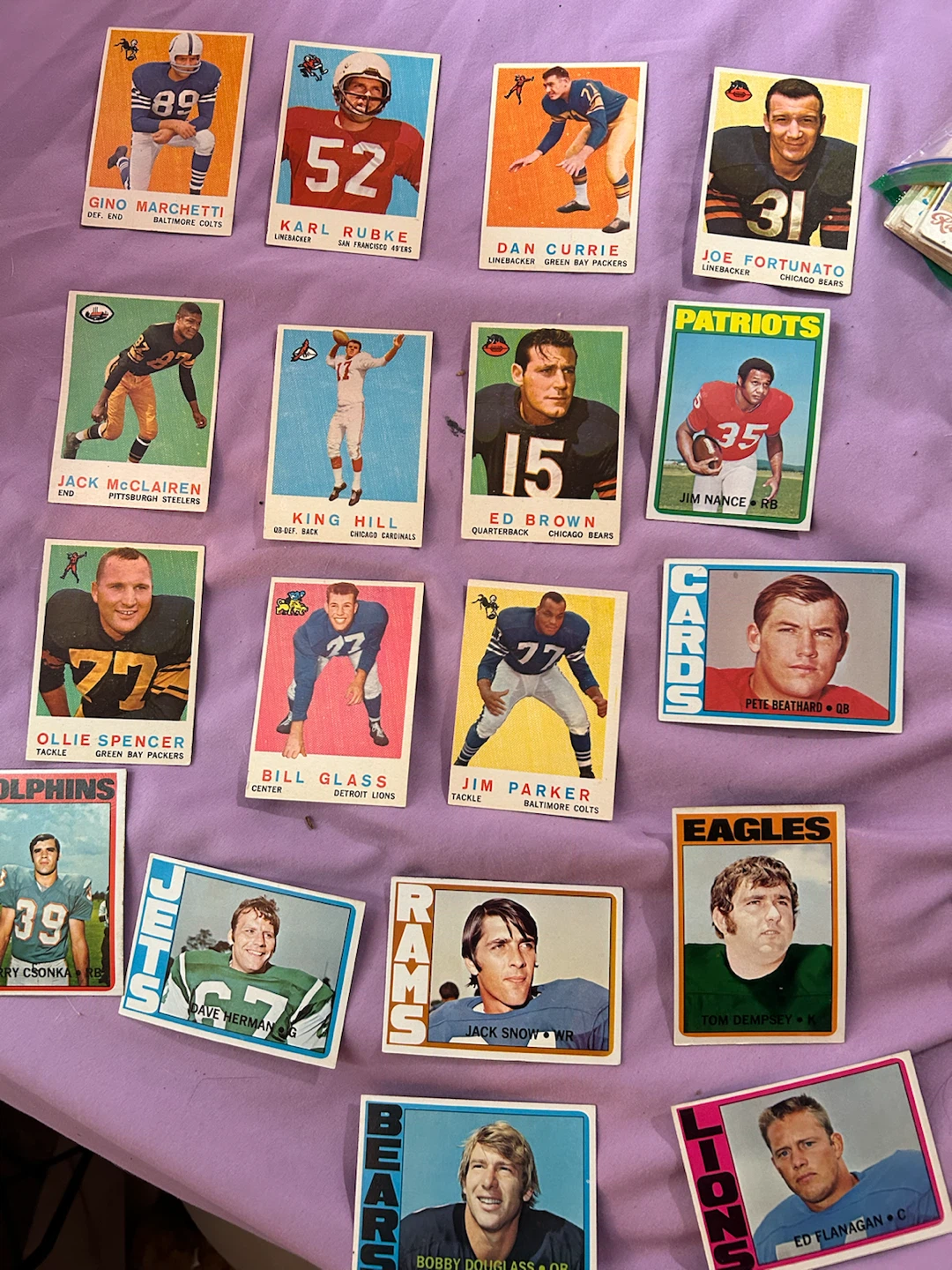 Vintage NFL Football Trading Card Collection