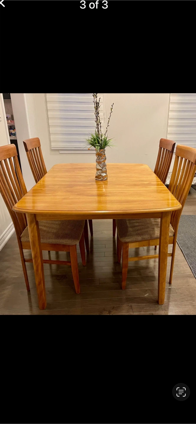 Solid Wood Maple Dining Table With Chairs - photo 2