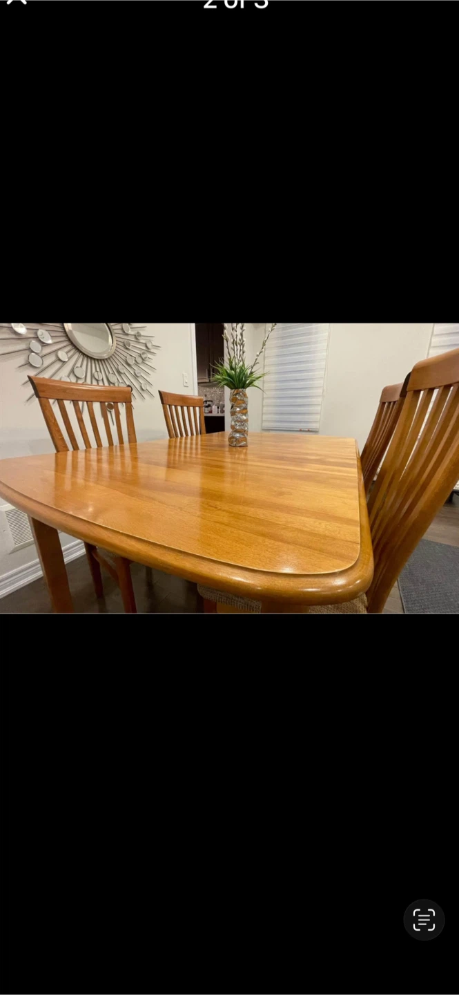 Solid Wood Maple Dining Table With Chairs - photo 3