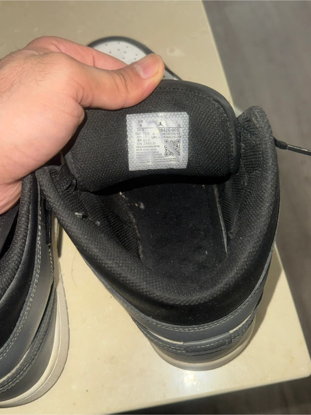 Air Jordan 1 Mid Black White Grey - photo 3