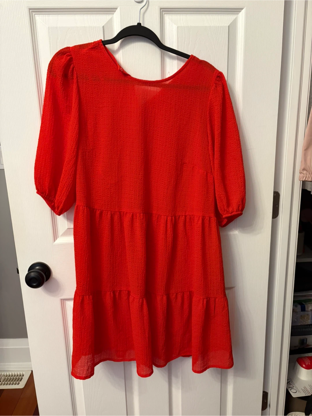 Bright Red Tiered Dress