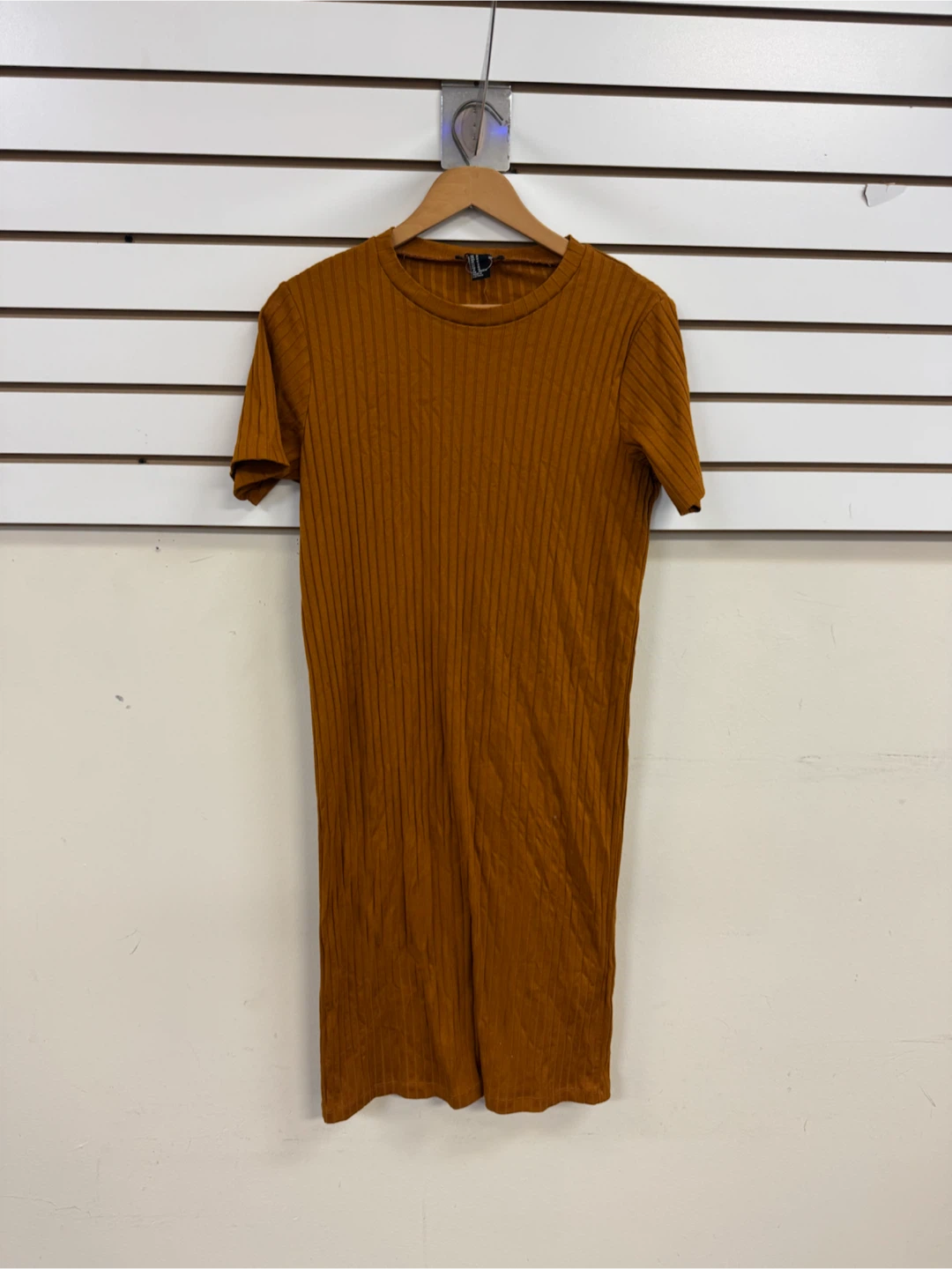 Forever 21 Ribbed Midi Dress Mustard Size M