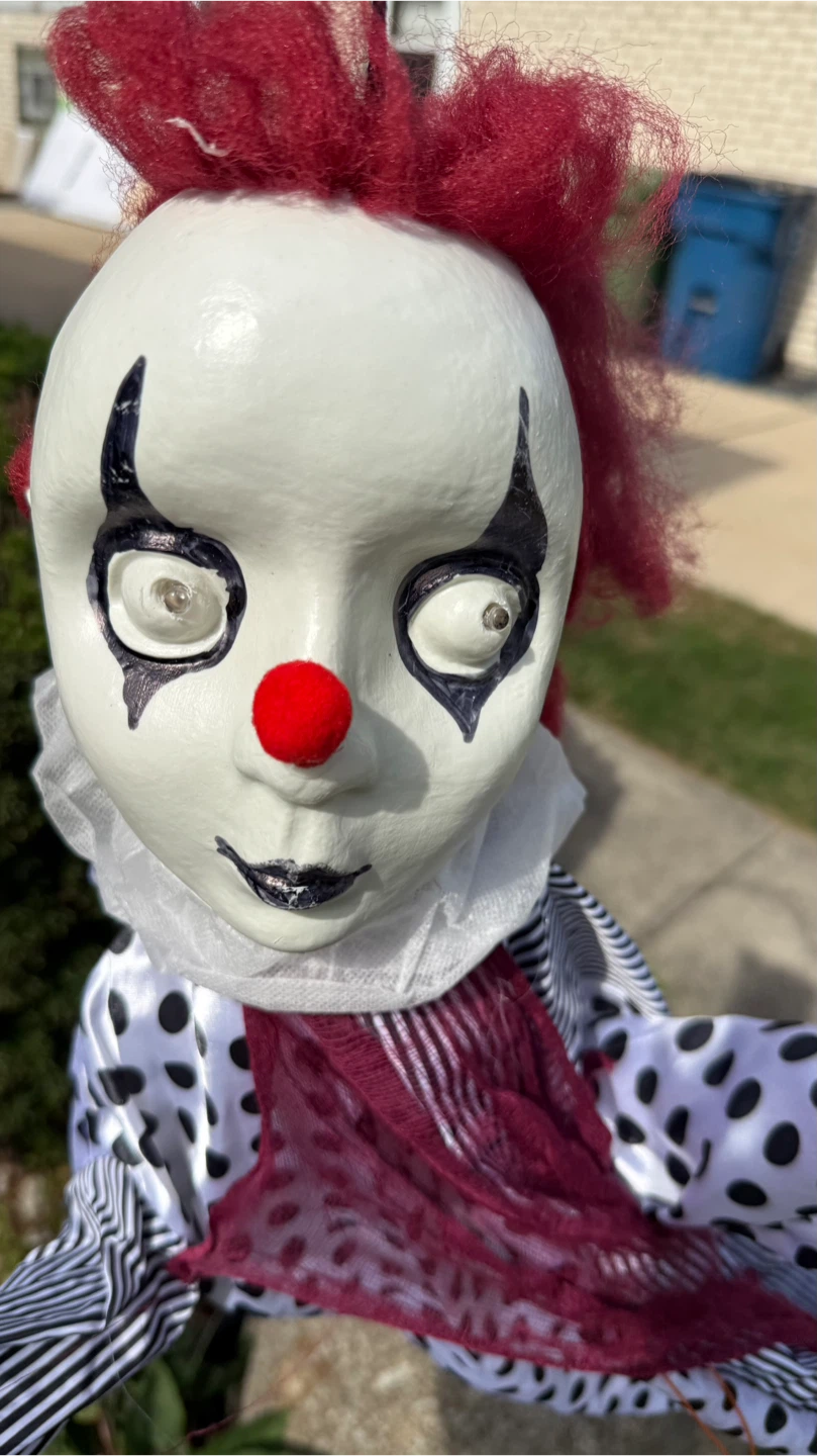 Creepy Clown Halloween Decoration mark doing light up eye - photo 5