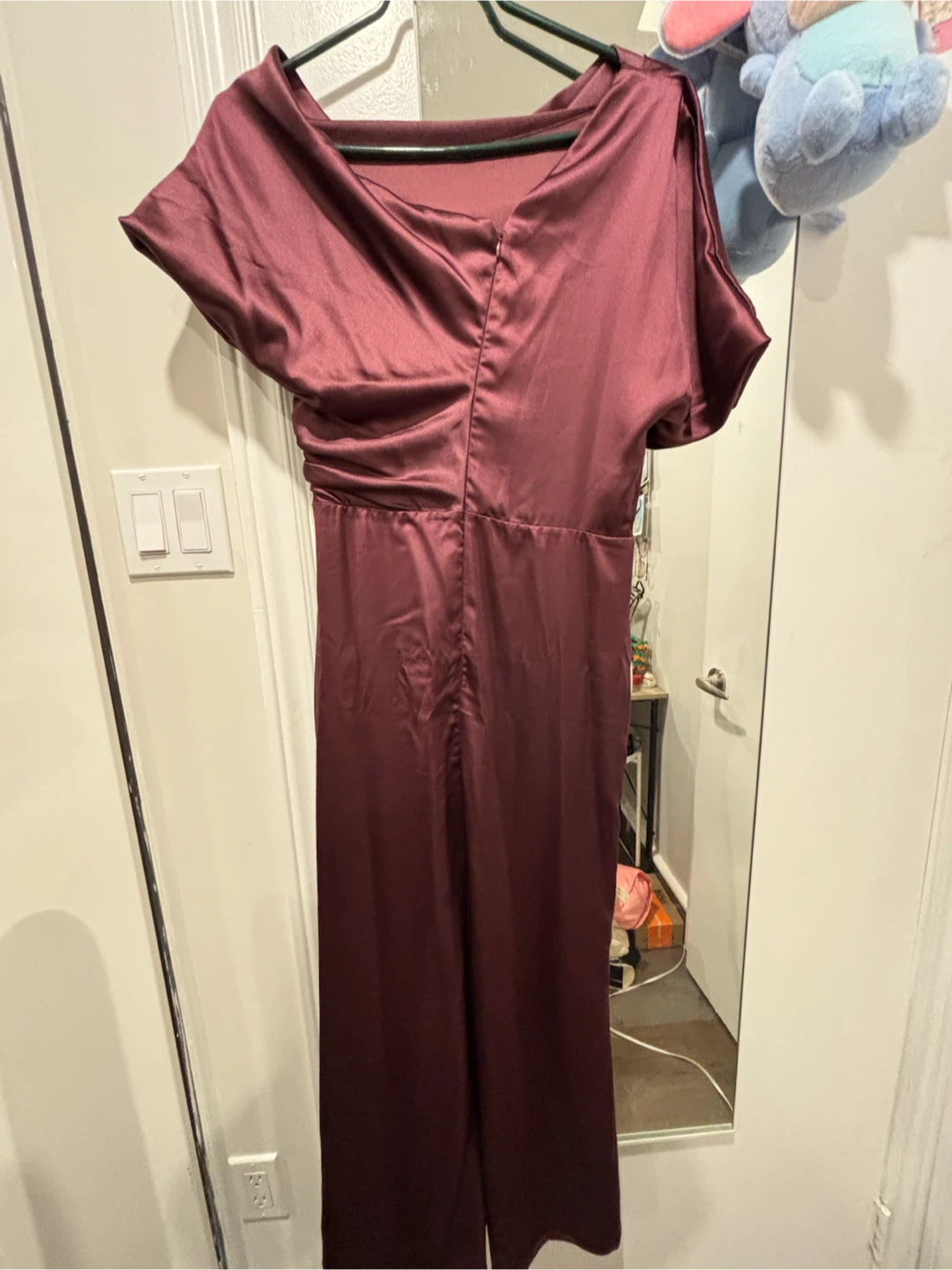 Burgundy Satin Midi Dress - photo 4