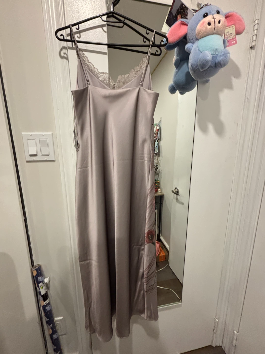 Floral Satin Midi Dress - photo 4