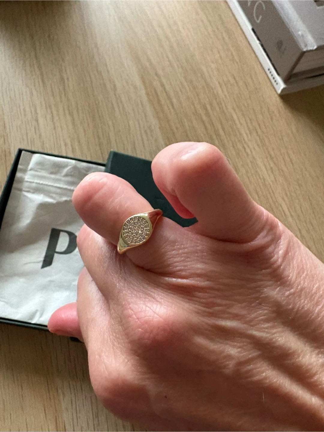 14K Gold Plated Signet Ring - photo 2