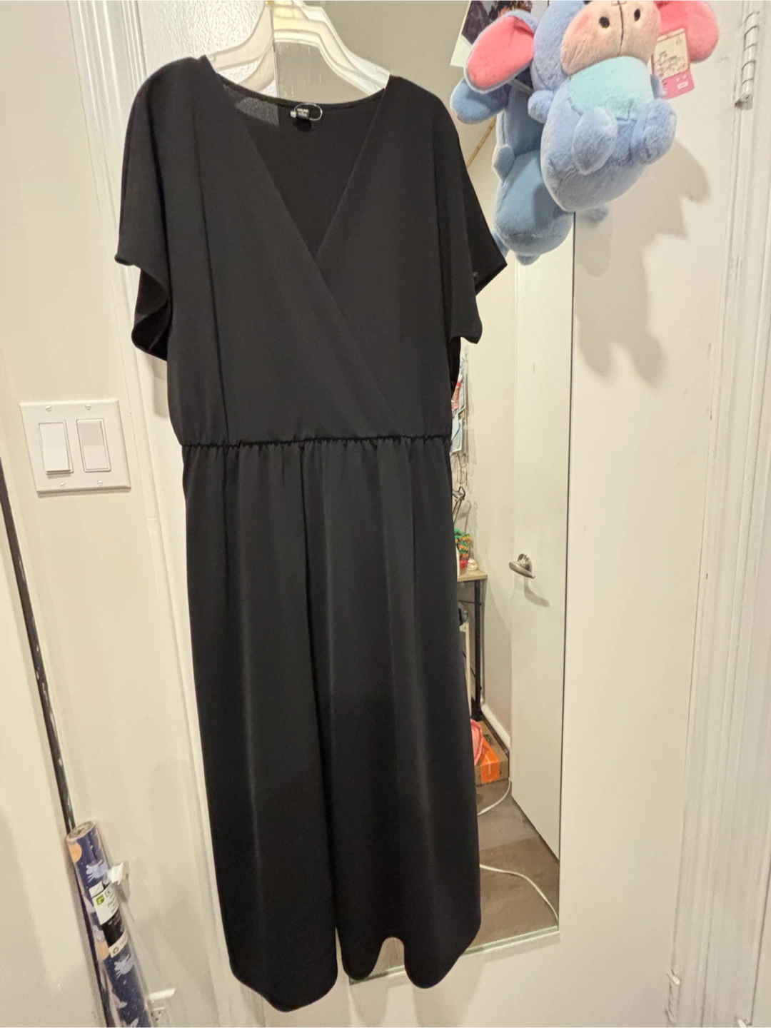 Black Wrap-Style Jumpsuit