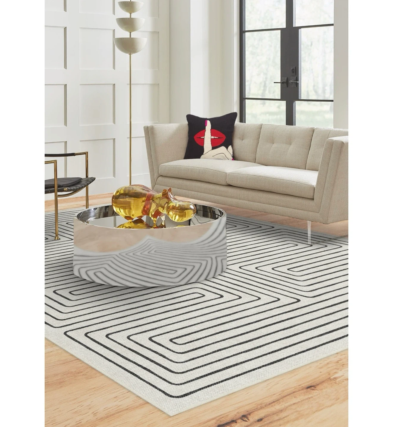 Jonathan Adler Labyrinth Rug 5'x7' | Black & Ivory - photo 2