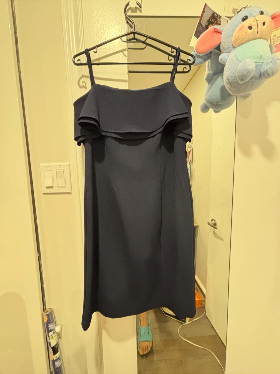 Navy Blue Off-Shoulder Dress