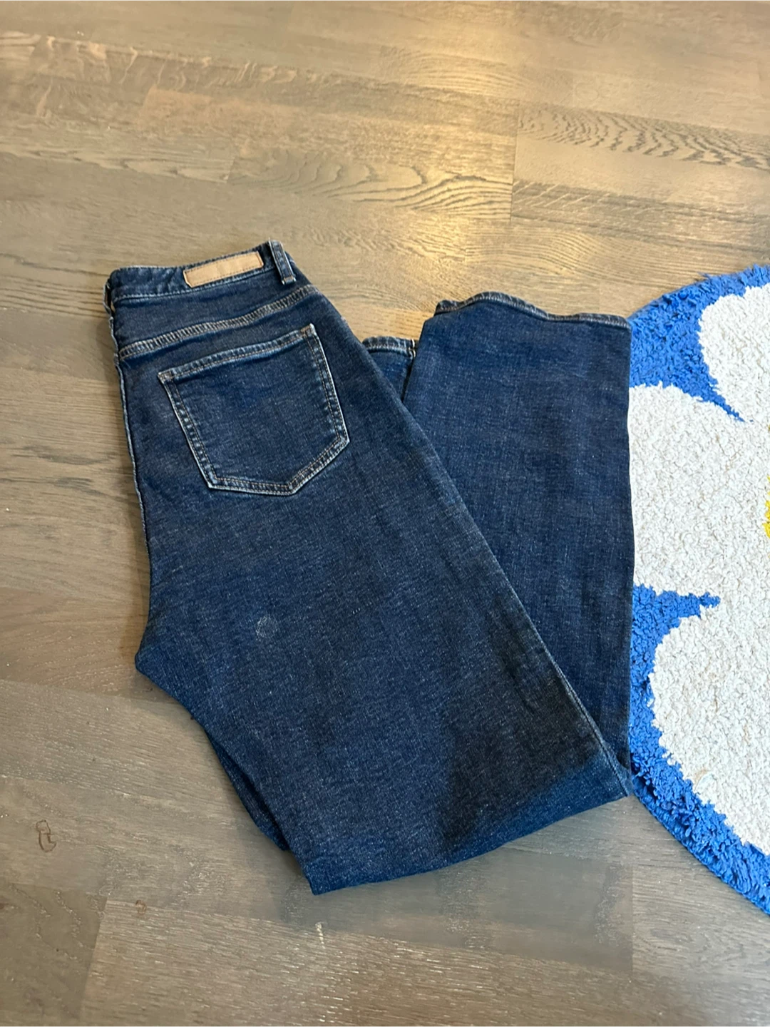 ☃️SPAO Dark blue fleece denim jeans