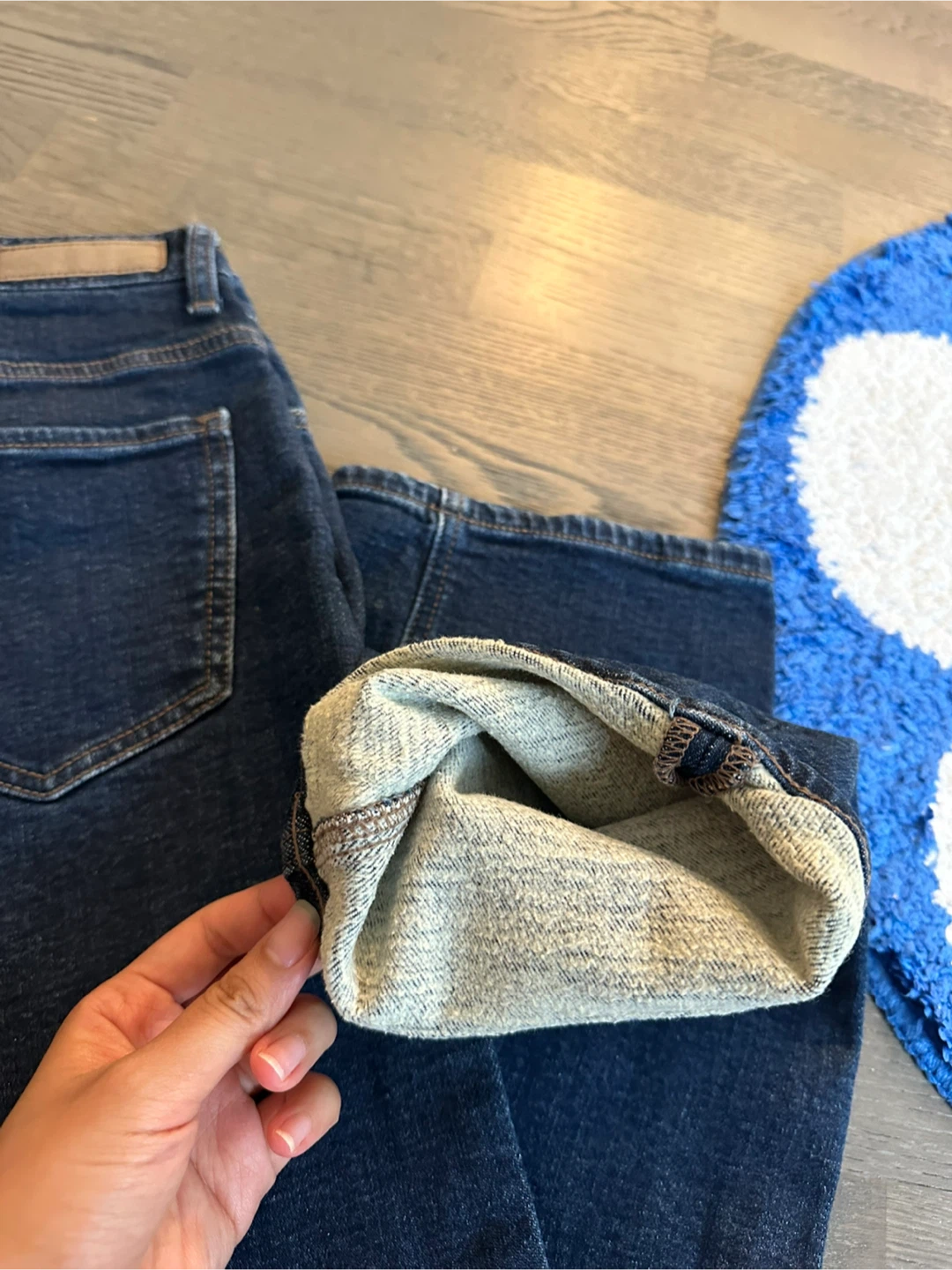 ☃️SPAO Dark blue fleece denim jeans - photo 2