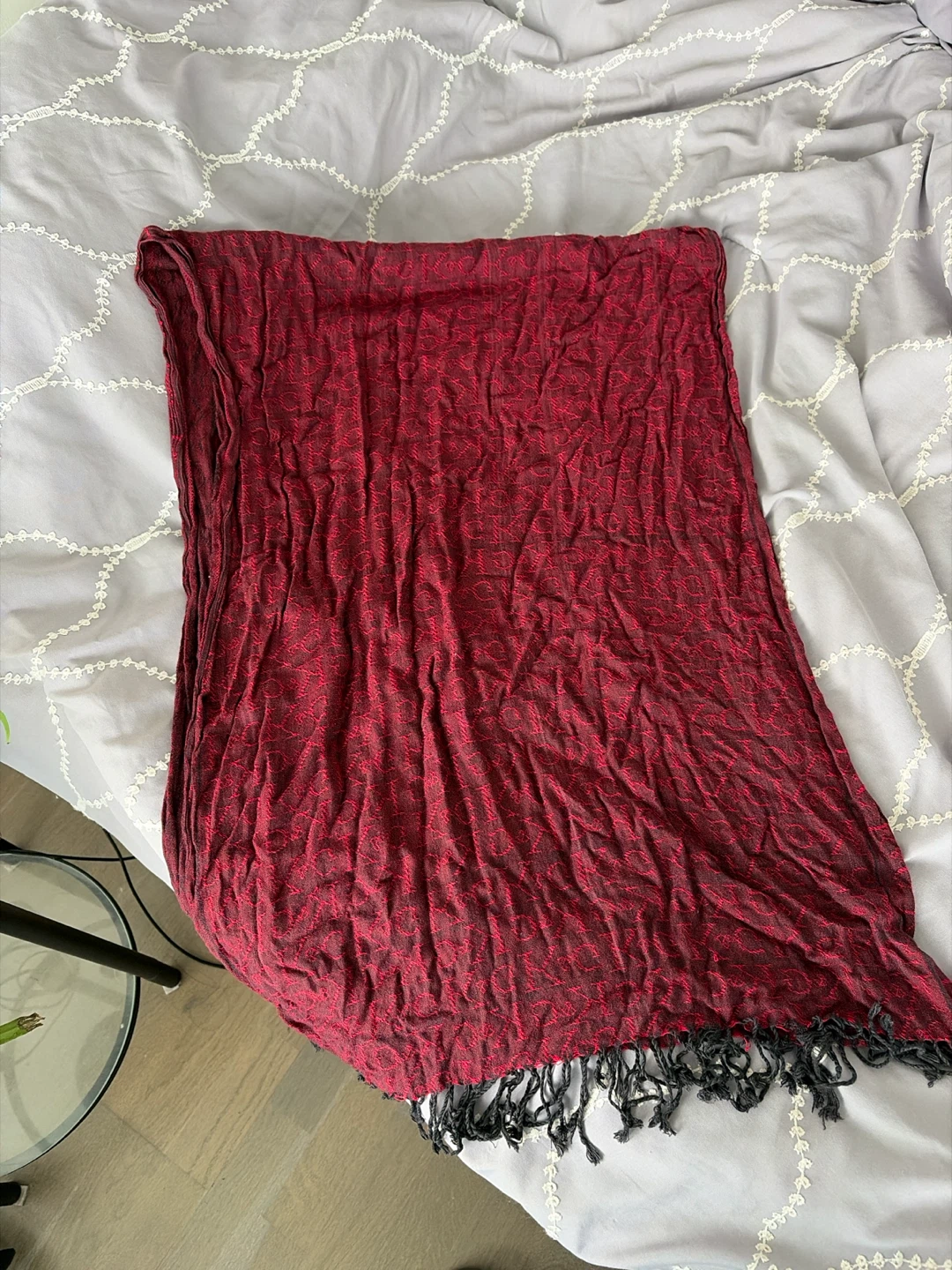 Calvin Klein Red and Black Scarf
