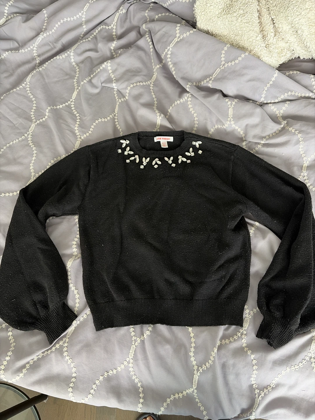 Joe Fresh Black Jewelled Sweater