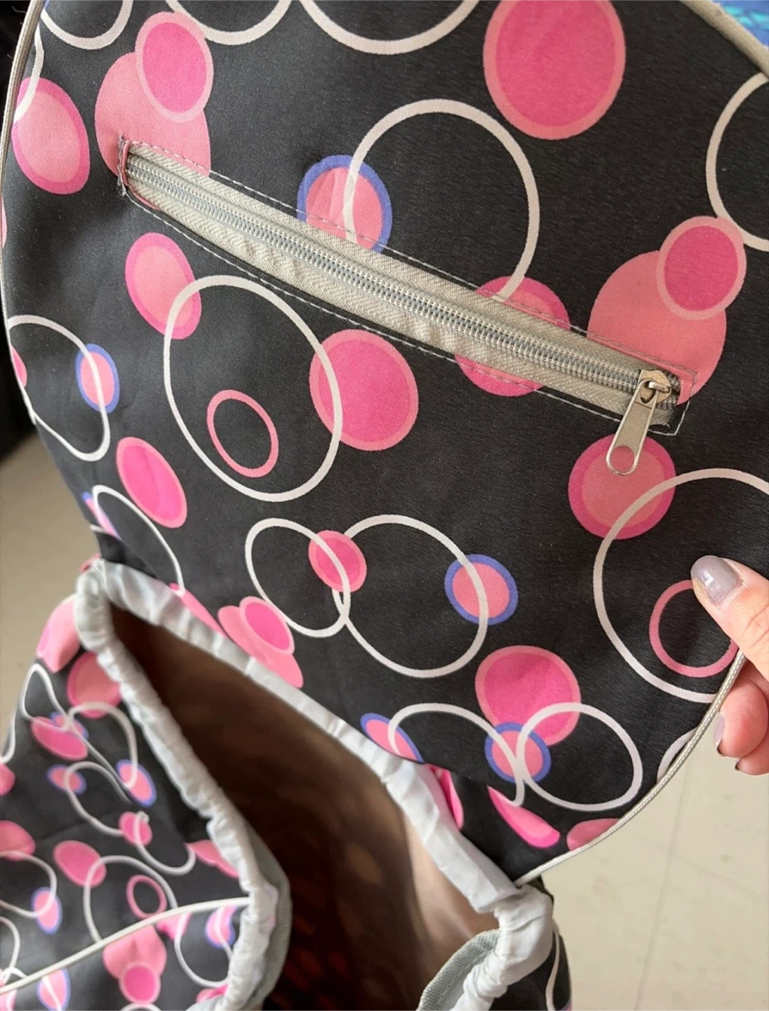 Rolling Shopping Cart with Pink Pattern - photo 4