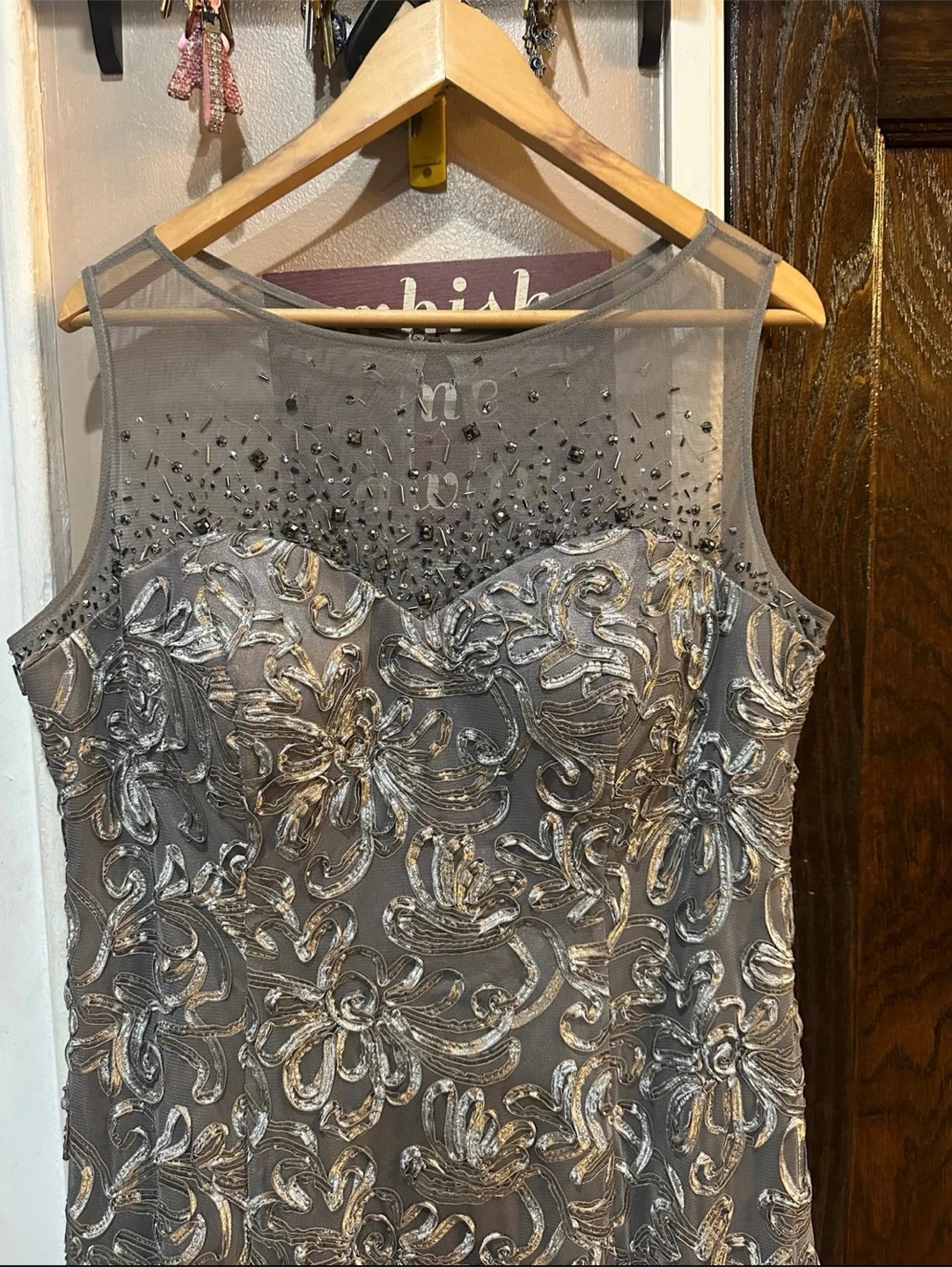 Embellished Grey Evening Dress - photo 2