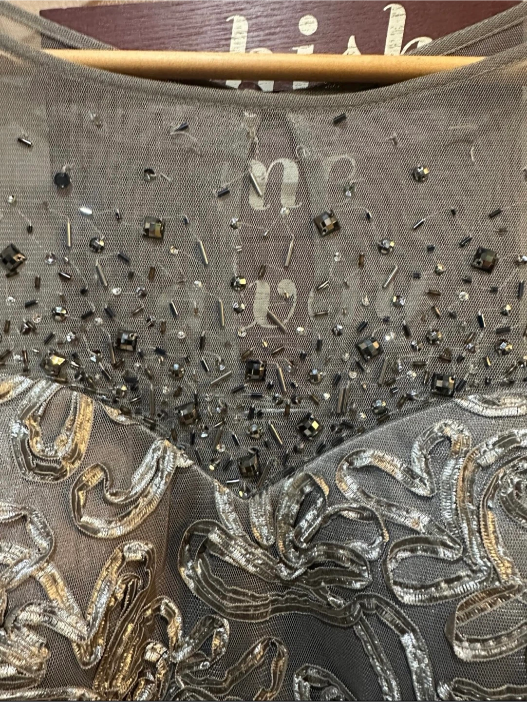 Embellished Grey Evening Dress - photo 3
