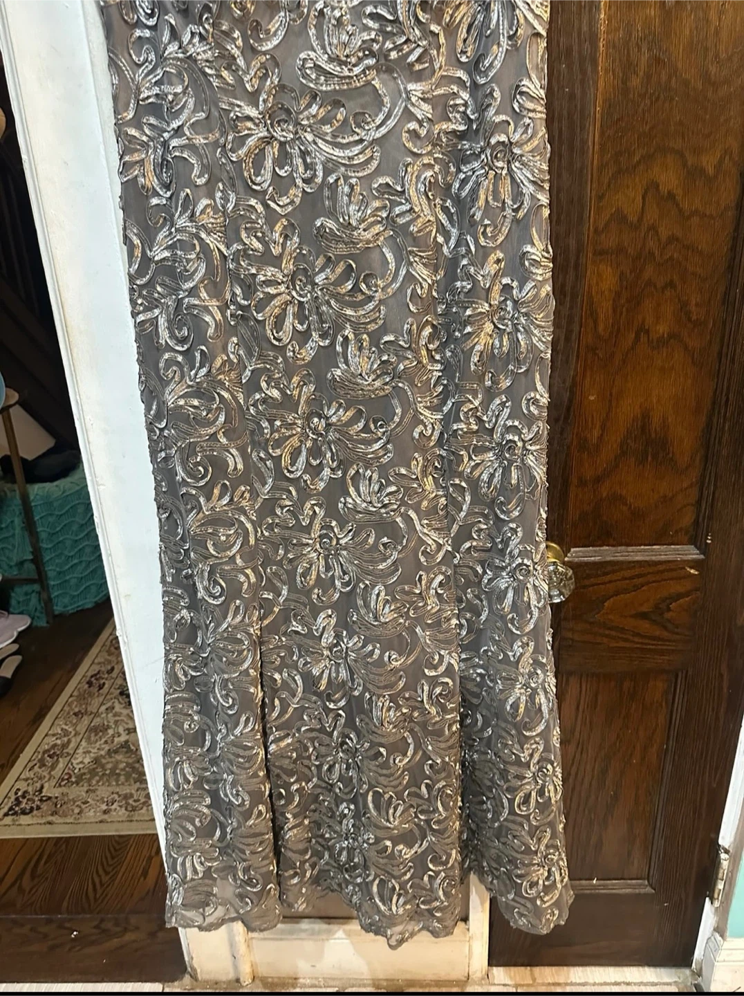Embellished Grey Evening Dress - photo 4