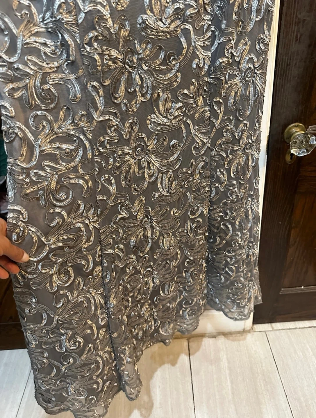 Embellished Grey Evening Dress - photo 5