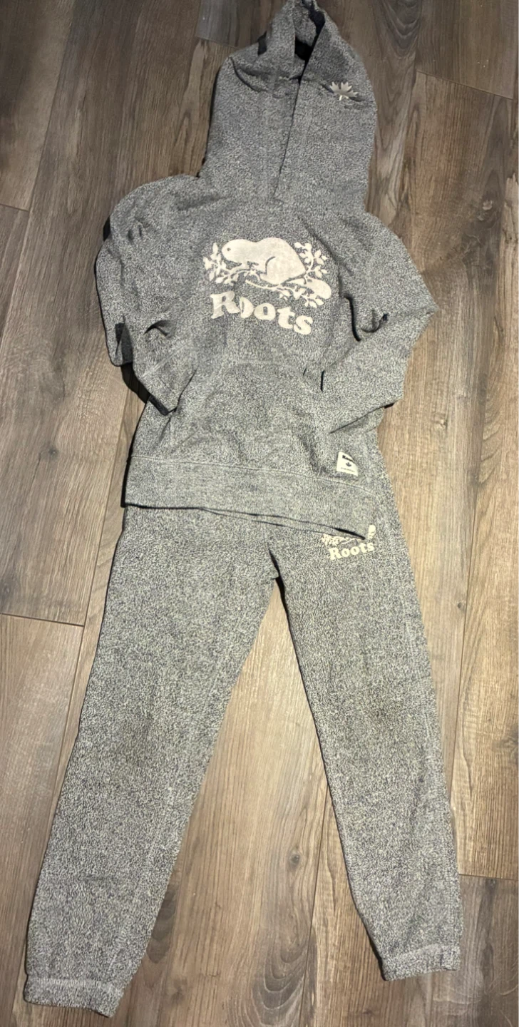 Roots Kids Grey Hoodie and Sweatpants Set