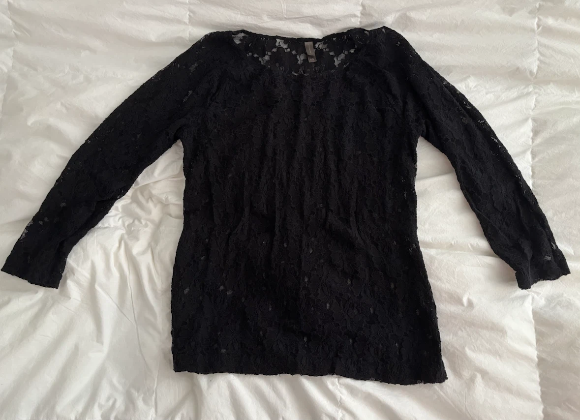 Black Lace Long Sleeve Top