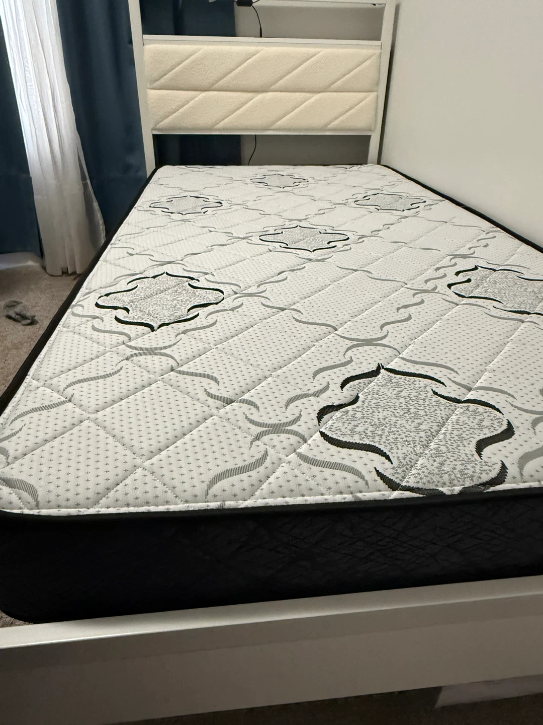Twin size bed frame with LED headboard and mattress - photo 3