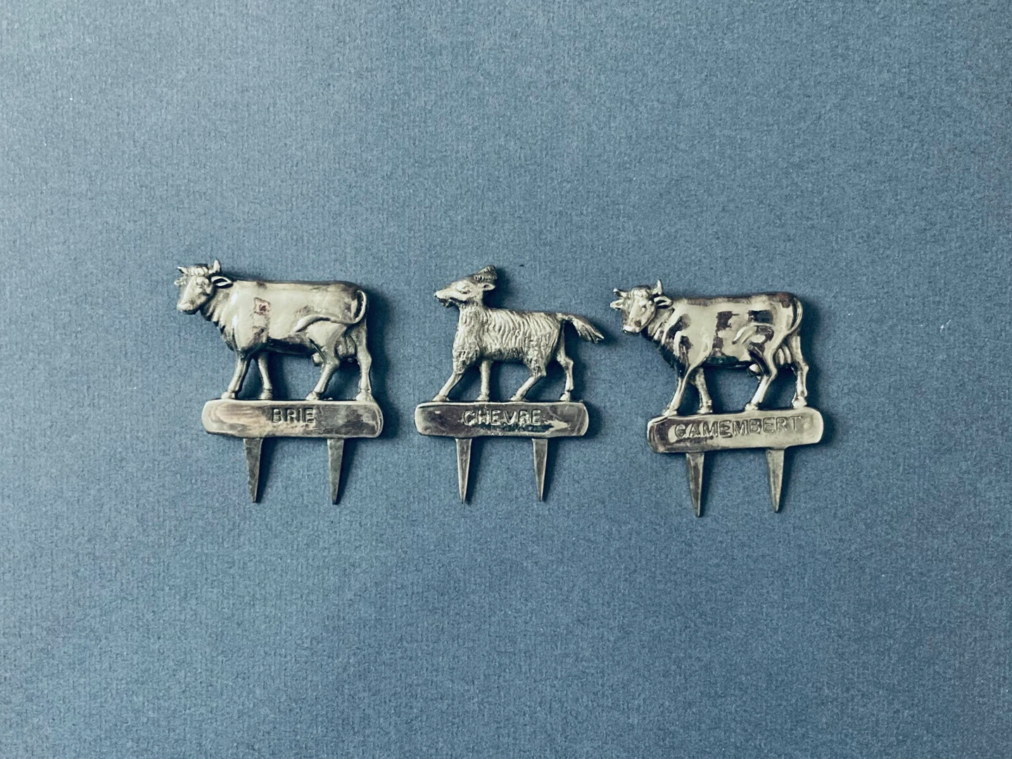 Vintage French Silver-Plated Cheese Markers (Set of 3) - photo 2