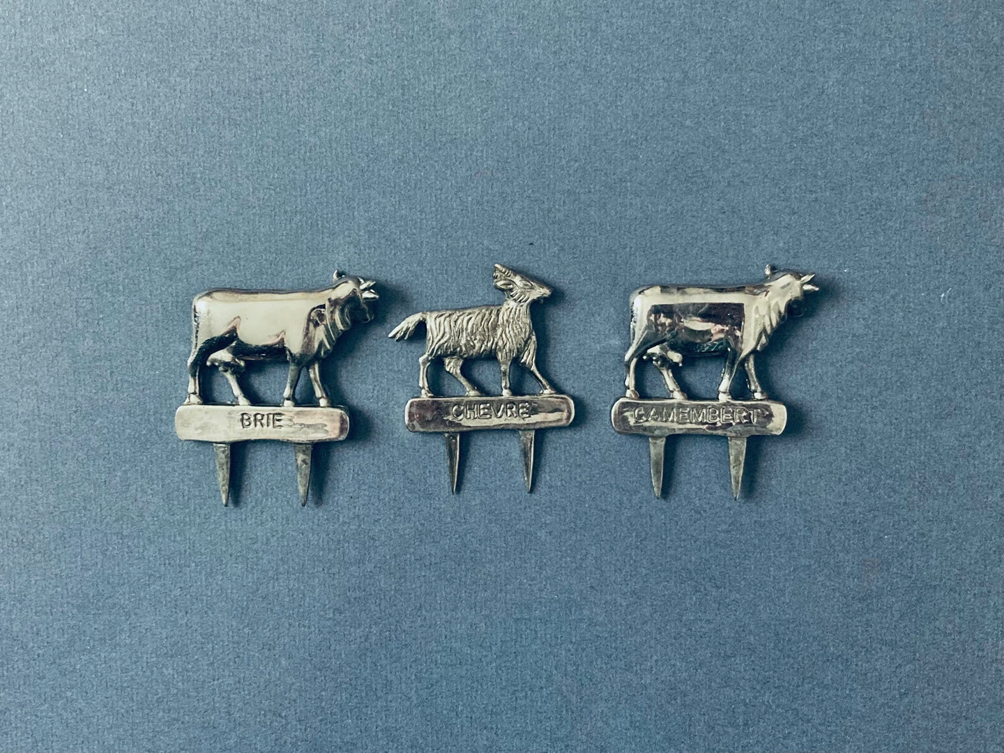 Vintage French Silver-Plated Cheese Markers (Set of 3) - photo 3