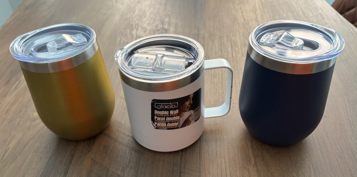 Set of 3 Glacia Stainless Steel Mugs