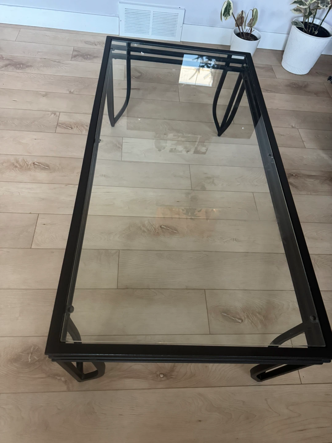 Black Metal and Glass Coffee Table - photo 3