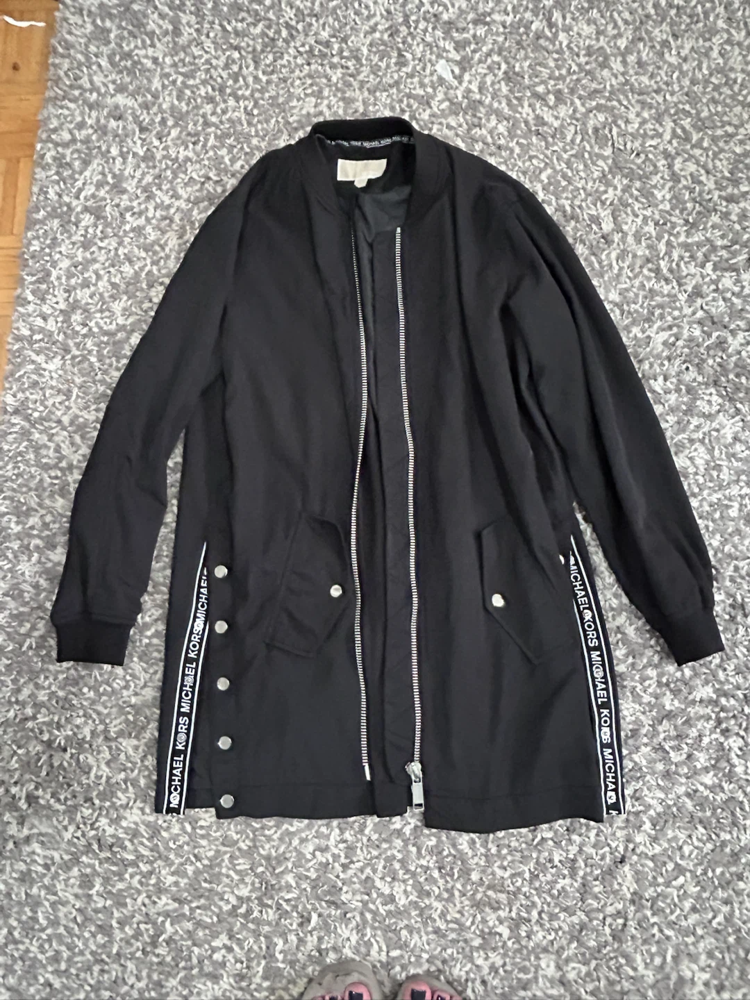 Michael Kors Logo Black Fall Jacket EUC
