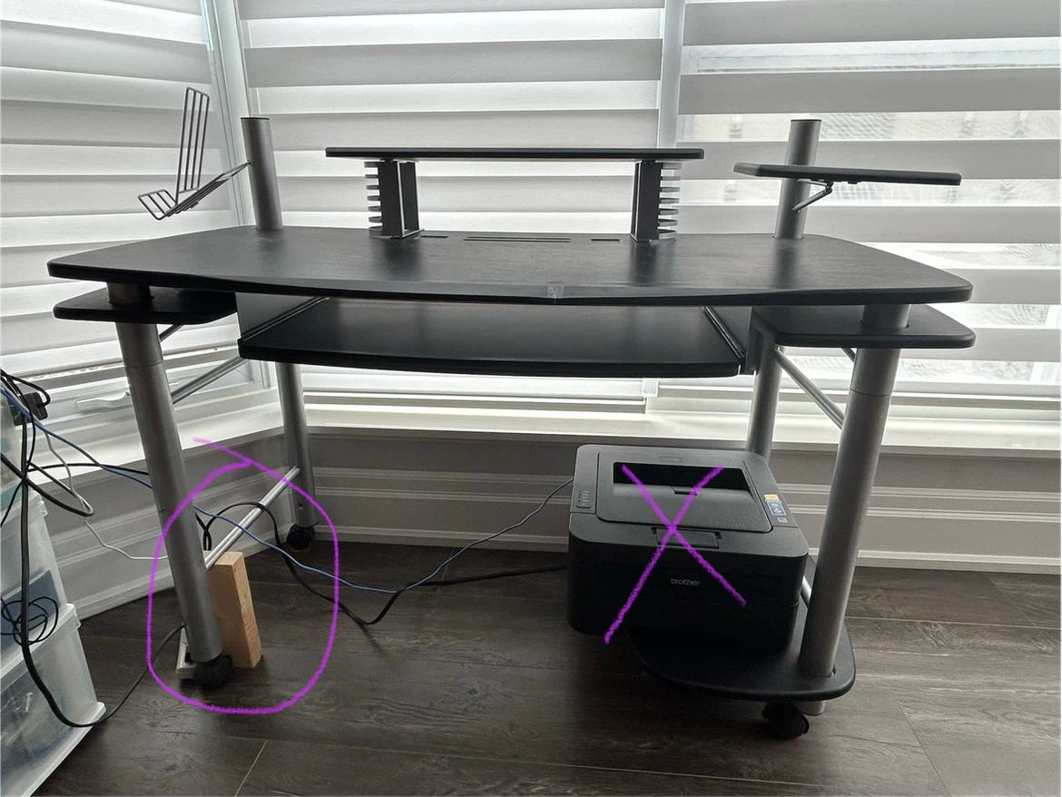 Black Computer Desk with Keyboard Tray