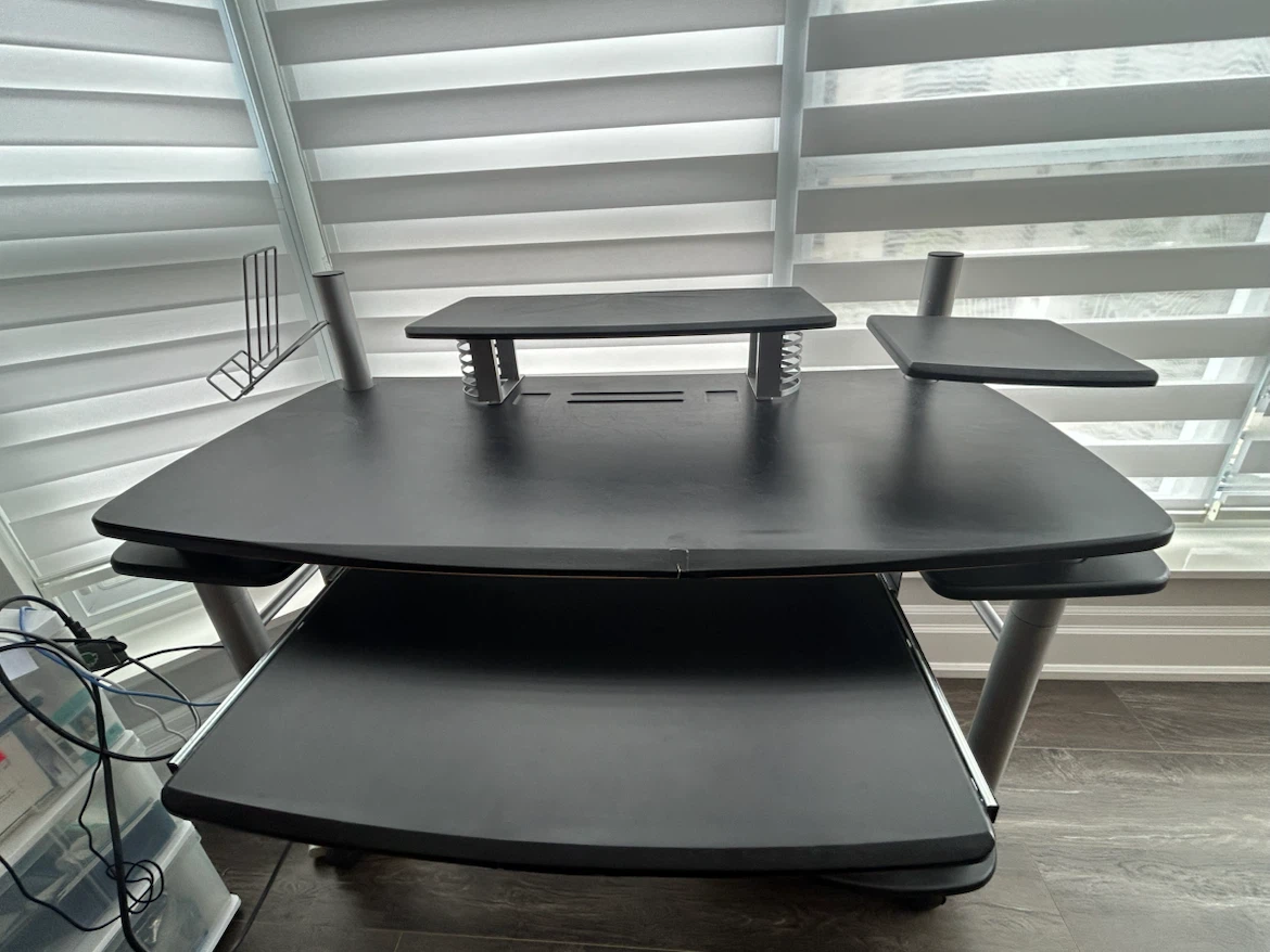 Black Computer Desk with Keyboard Tray - photo 3