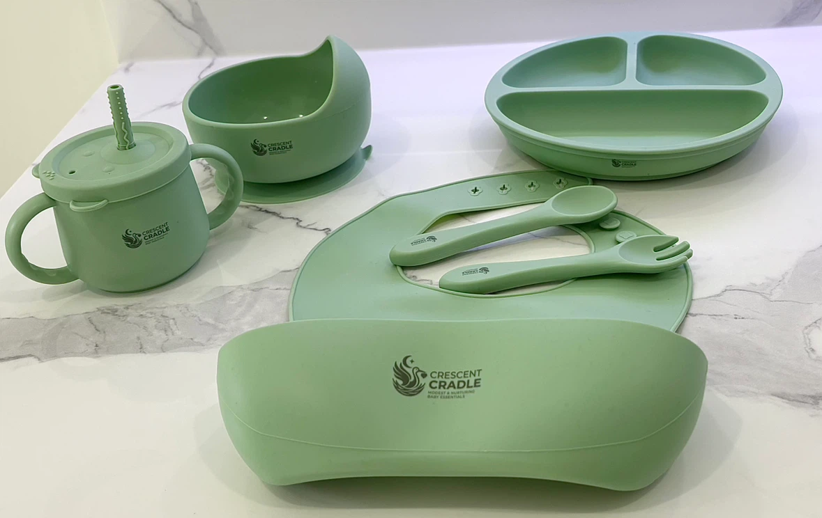 Crescent Cradle 6pc Silicone Baby Feeding Set - photo 4