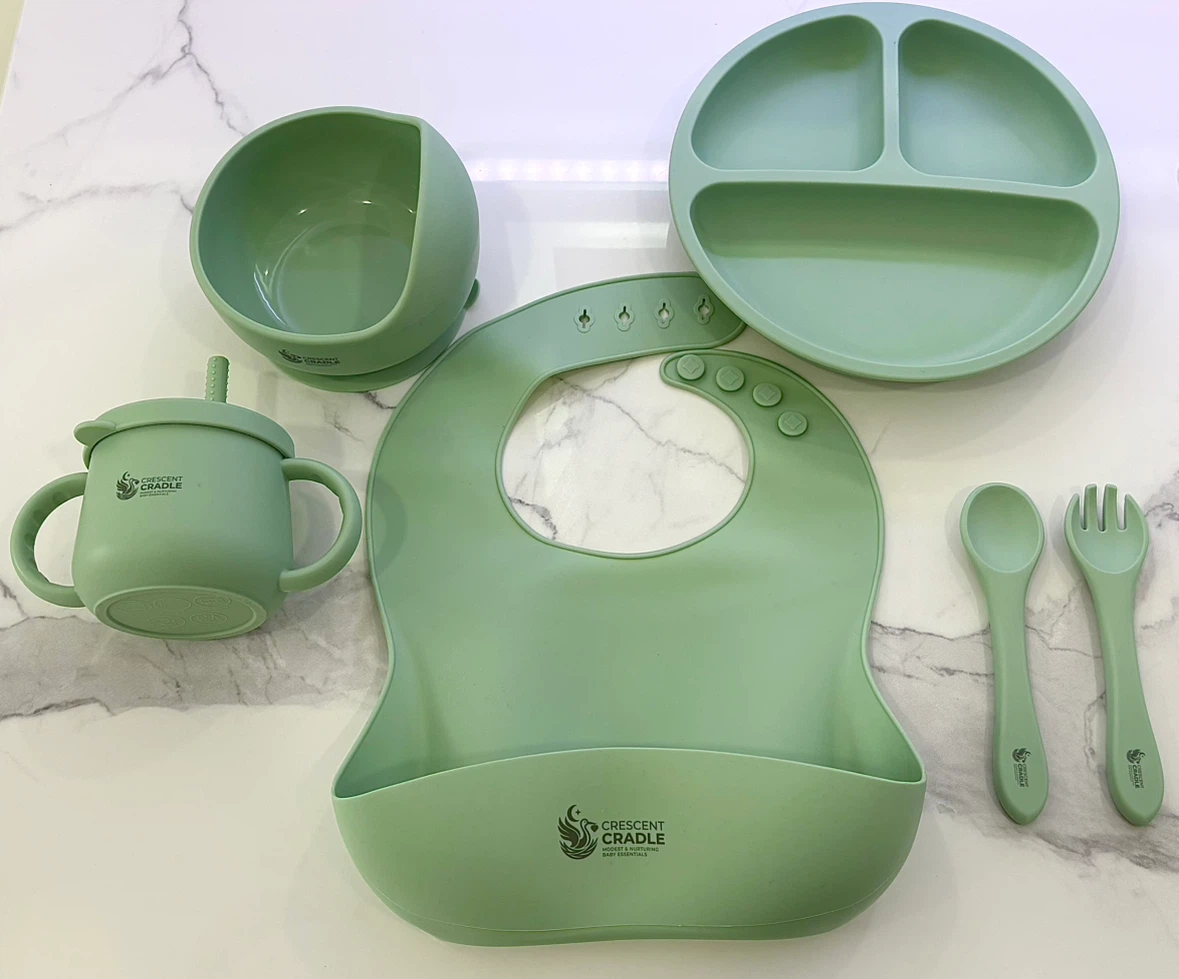 Crescent Cradle 6pc Silicone Baby Feeding Set - photo 5