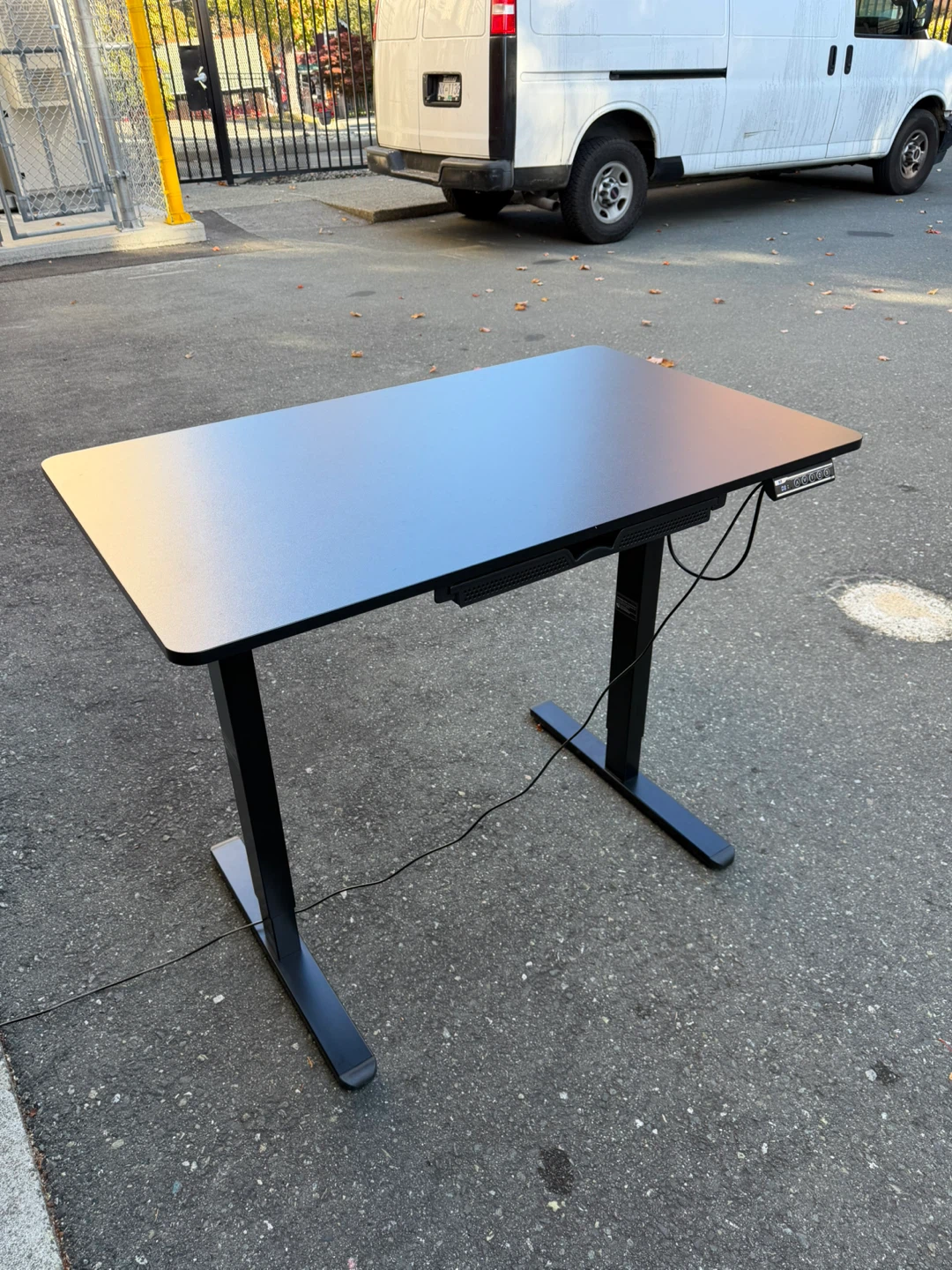 Black Electric Standing Desk with Drawer