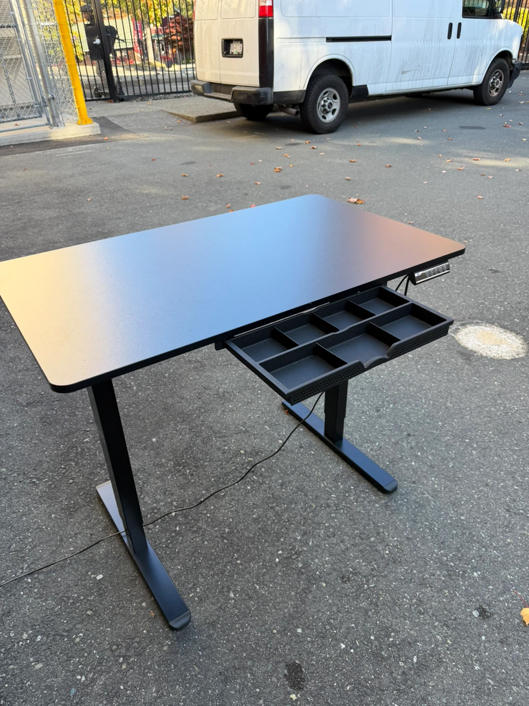 Black Electric Standing Desk with Drawer - photo 3