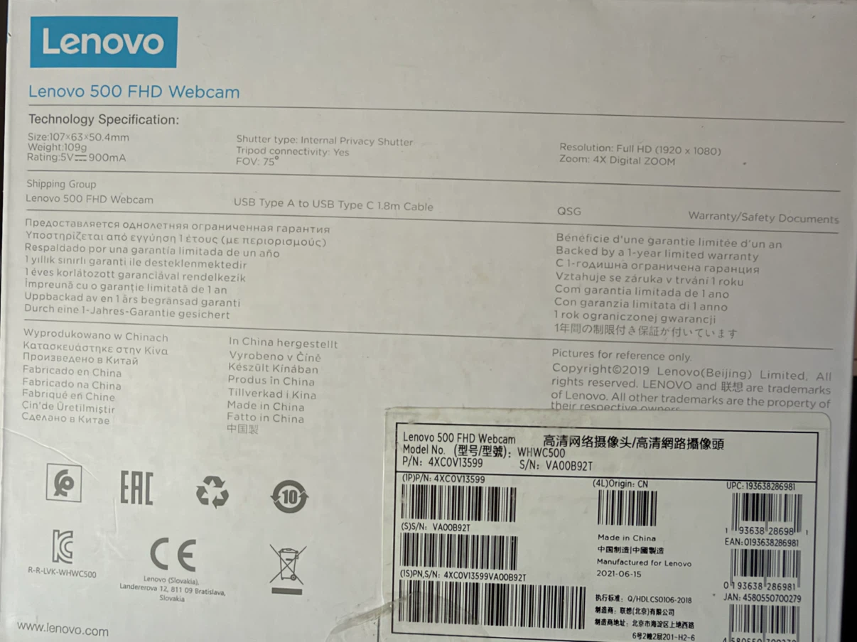 Lenovo 500 FHD Webcam - photo 3