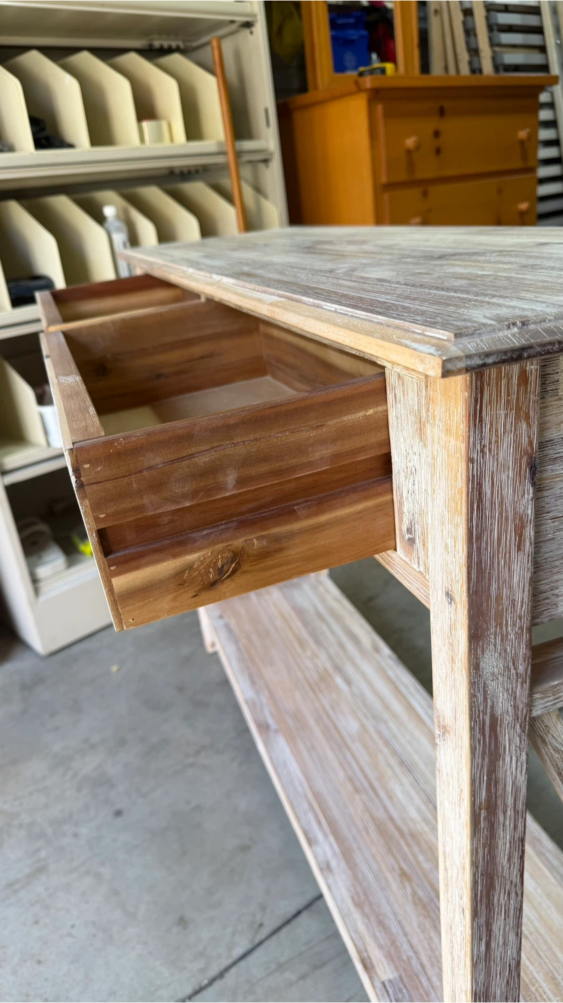 Rustic Wood Console Table with Two Drawers - photo 2