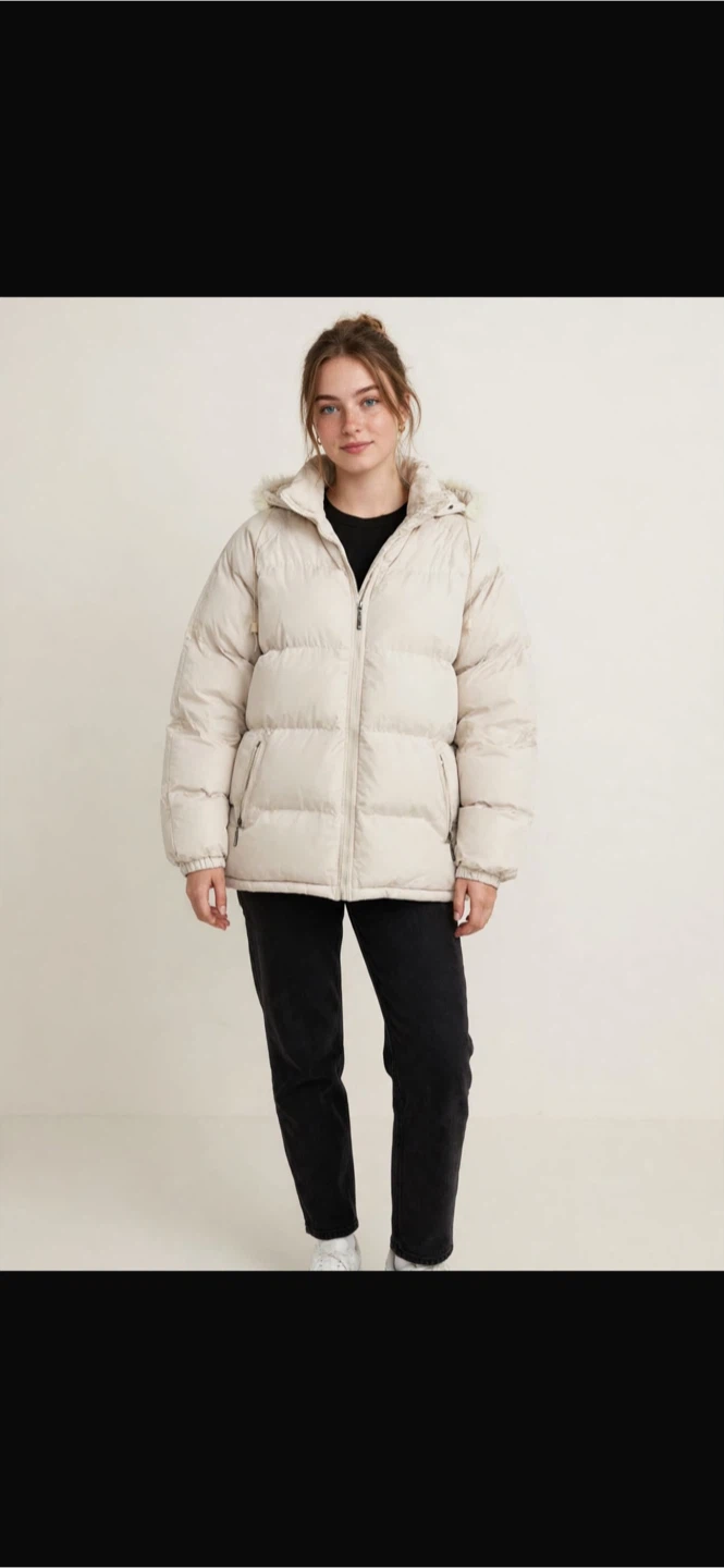 Puffer Jacket with Faux Fur Trim