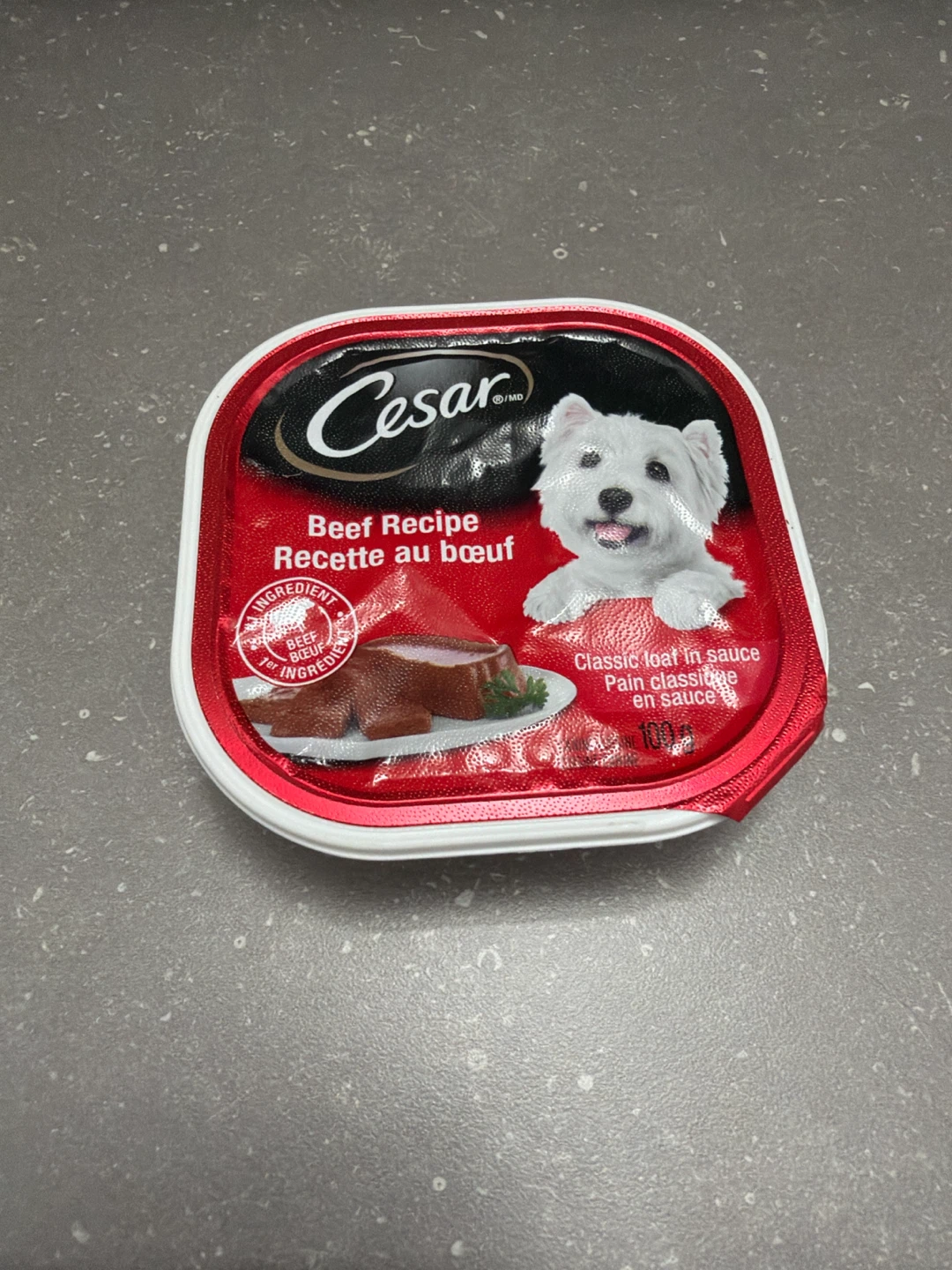 Cesar Beef Recipe Dog Food Tray