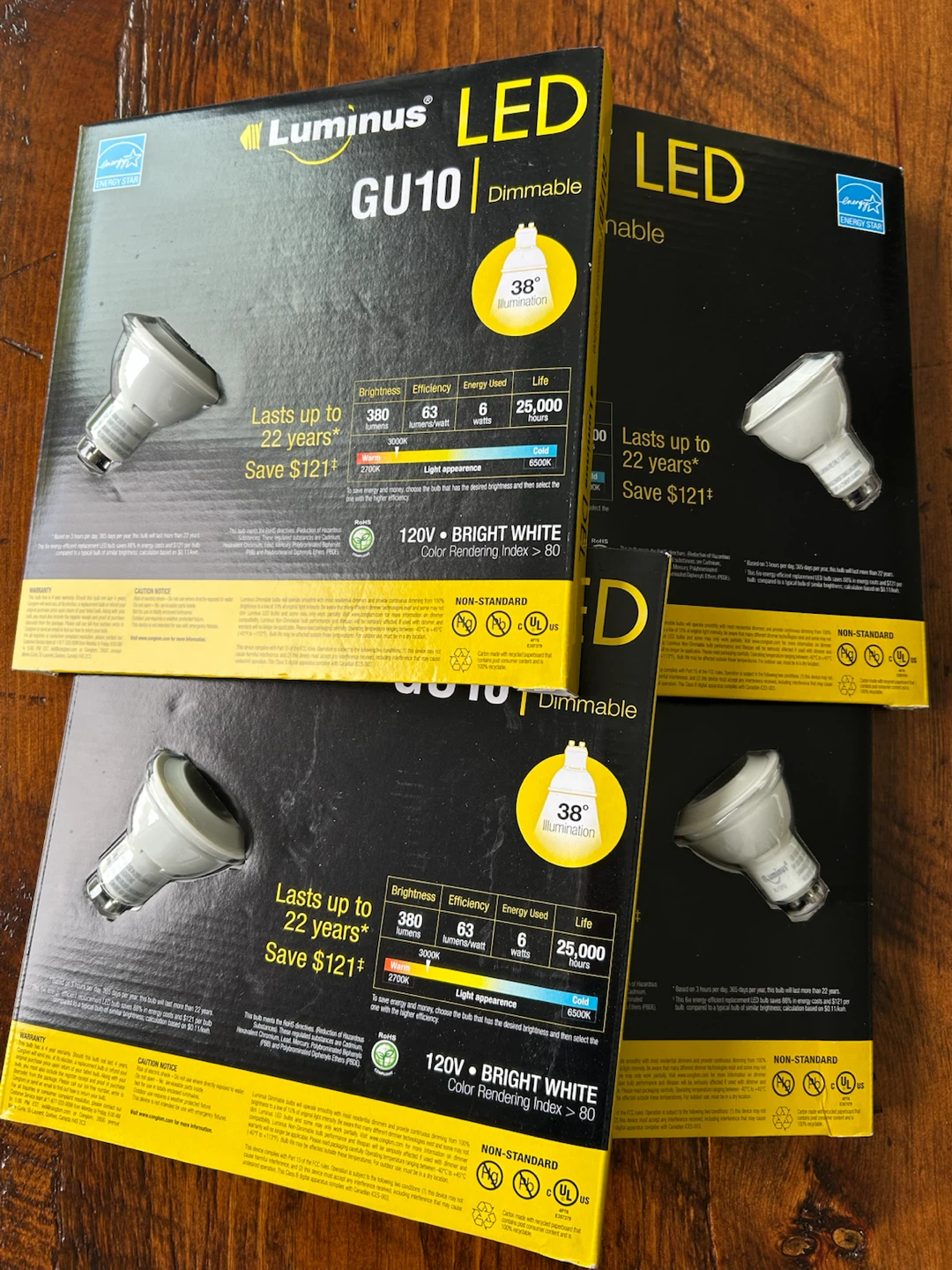 4 Luminus LED GU10 Dimmable Bulbs