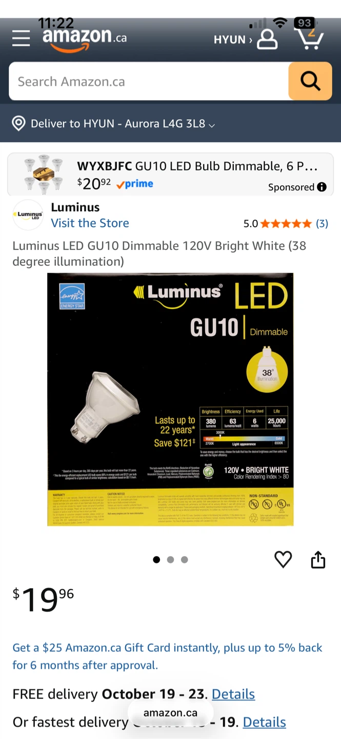 4 Luminus LED GU10 Dimmable Bulbs - photo 2
